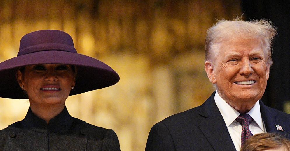 Мелания Трамп, прилетевшая в Британию, вызвала смех своим головным убором.