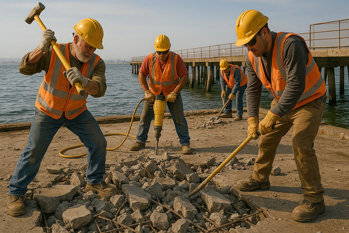 Тайный артефакт найден в бетонной плите на заброшенном пирсе.
