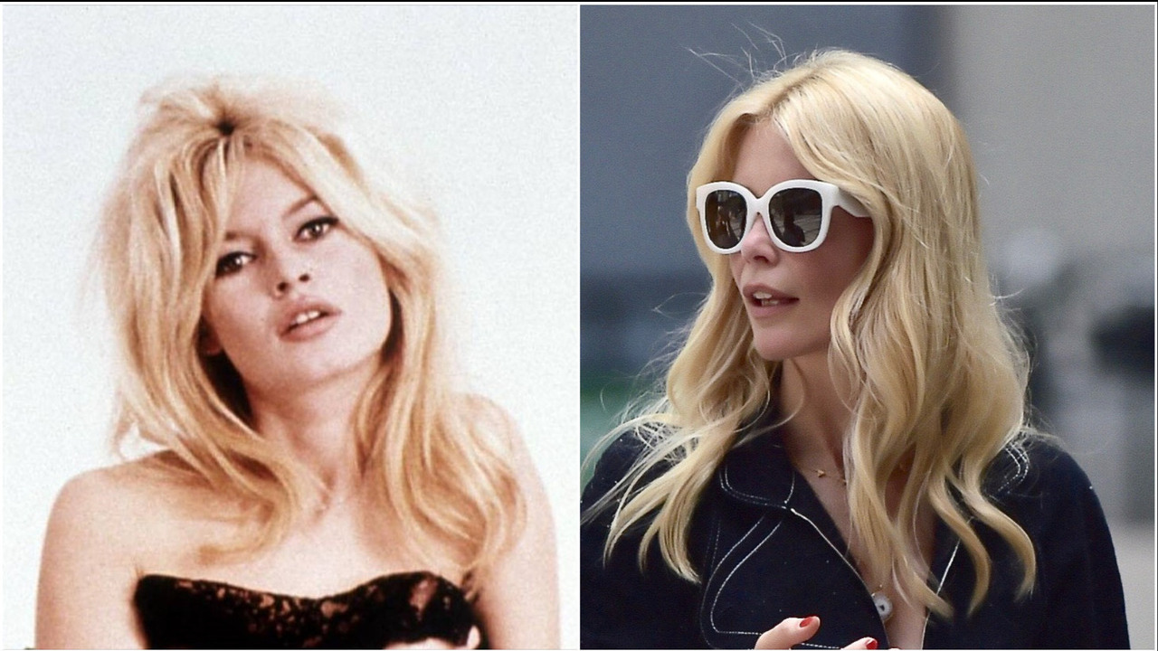 Скорбящая Клаудия Шиффер mourning the death of her "lookalike" Brigitte Bardot